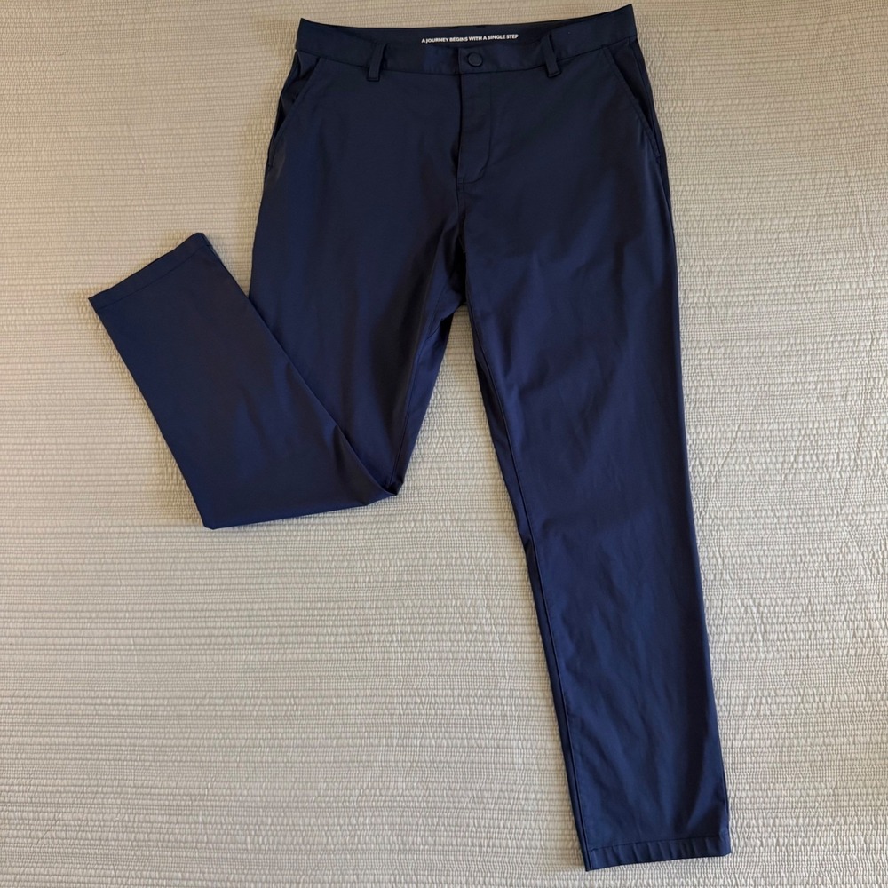 Rhone Mens Pants Size‎ 34 Navy Blue Stretch Performance Slim Straight Trousers